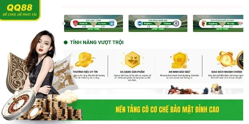 QQ88 🎖️ Nhà Cái Casino QQ88 Webs Link Vào Mới Nhất T5/2025 18 Hệ thống áp dụng công nghệ bảo mật tiên tiến hàng đầu.